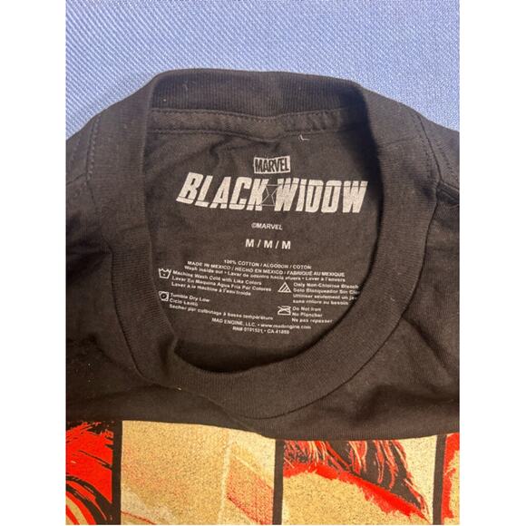 Men's Marvel Black Widow T-shirt, Size M, Black - Picture 7 of 9